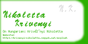 nikoletta krivenyi business card